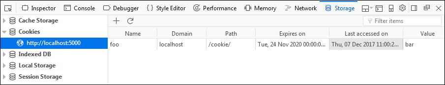 Инспектор хранилища в Firefox Инспектор хранилища в Firefox
